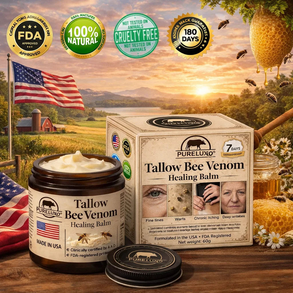 【70% OFF Ends Today】Pureluxo® 🐄Tallow Bee Venom Healing Balm(Targets Bumps, Wrinkles & Stressed Skin — Without Steroids)