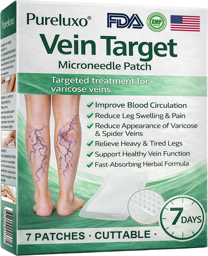 🇺🇸[FDA-Registered & GMP Certified]| 𝙋𝙪𝙧𝙚𝙡𝙪𝙭𝙤® VeinTarget Microneedle Patch⚡Instant Relief, Long-Term Results