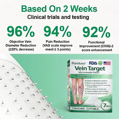 🇺🇸[FDA-Registered & GMP Certified]| 𝙋𝙪𝙧𝙚𝙡𝙪𝙭𝙤® VeinTarget Microneedle Patch⚡Instant Relief, Long-Term Results