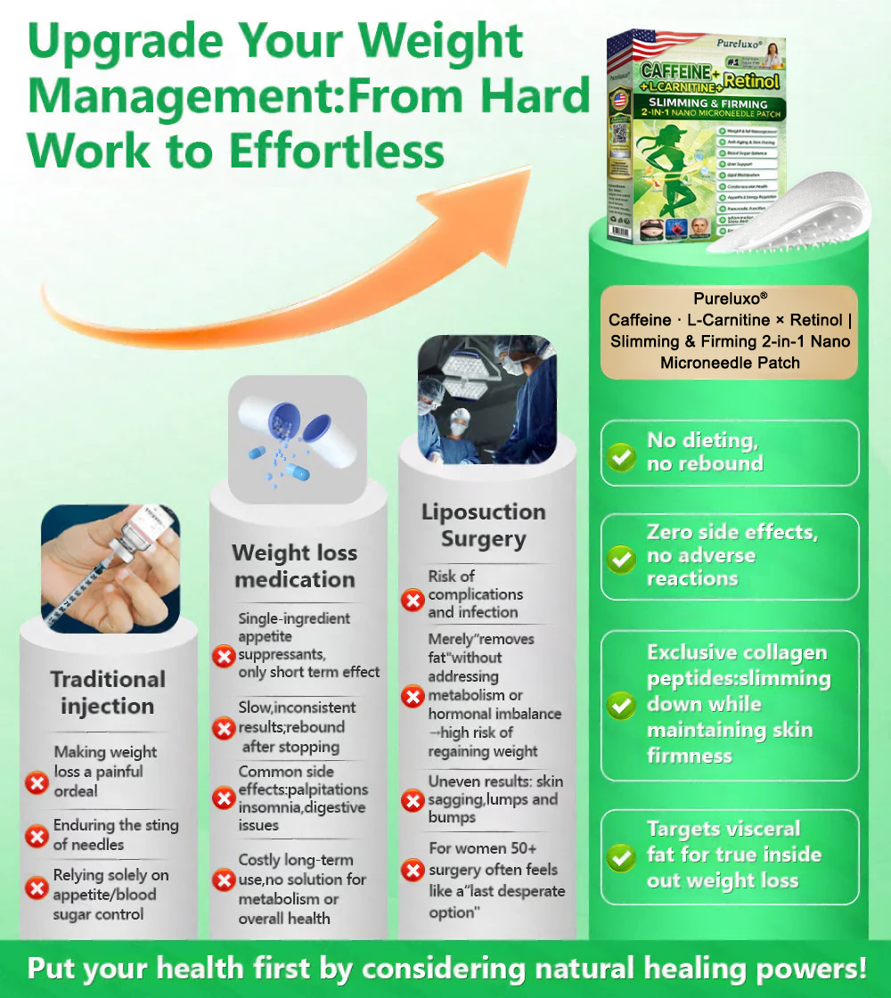 [FDA-Registered & Clinical support] 🇺🇸 𝙋𝙪𝙧𝙚𝙡𝙪𝙭𝙤® L-Carnitine × Retinol | Slimming & Firming 2-in-1 Nano Microneedle Patch 🔥 Obesity, Diabetes, Sleep Apnea, And Joint Issues⏳