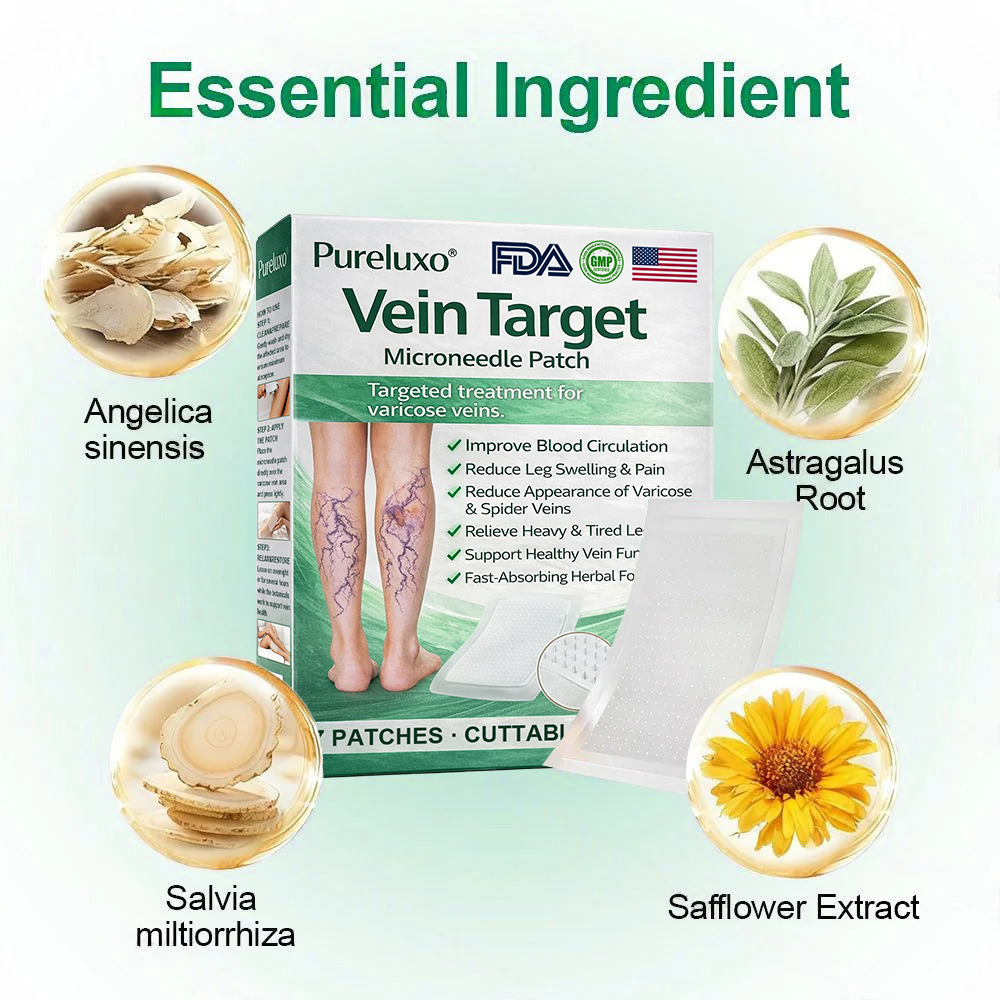 🇺🇸[FDA-Registered & GMP Certified]| 𝙋𝙪𝙧𝙚𝙡𝙪𝙭𝙤® VeinTarget Microneedle Patch⚡Instant Relief, Long-Term Results