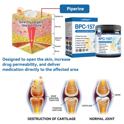 𝐋𝐢𝐩𝐌𝐚𝐩𝐬® BPC-157 Joint & Gout Relief Cream🦴Treats Arthritis, Neuropathy, Rheumatism, Sports Injuries & More