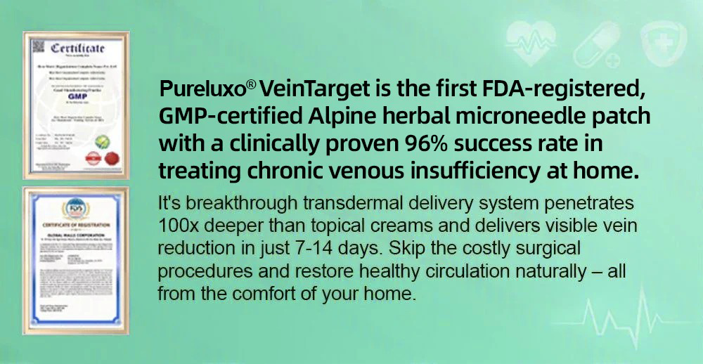 🇺🇸[FDA-Registered & GMP Certified]| 𝙋𝙪𝙧𝙚𝙡𝙪𝙭𝙤® VeinTarget Microneedle Patch⚡Instant Relief, Long-Term Results
