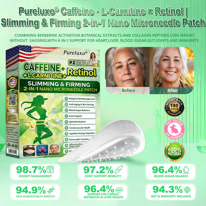 [FDA-Registered & Clinical support] 🇺🇸 𝙋𝙪𝙧𝙚𝙡𝙪𝙭𝙤® L-Carnitine × Retinol | Slimming & Firming 2-in-1 Nano Microneedle Patch 🔥 Obesity, Diabetes, Sleep Apnea, And Joint Issues⏳