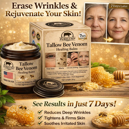 【70% OFF Ends Today】Pureluxo® 🐄Tallow Bee Venom Healing Balm（Targets Bumps, Wrinkles & Stressed Skin — Without Steroids）