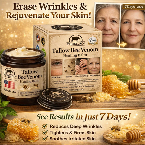 【70% OFF Ends Today】Pureluxo® 🐄Tallow Bee Venom Healing Balm（Targets Bumps, Wrinkles & Stressed Skin — Without Steroids）