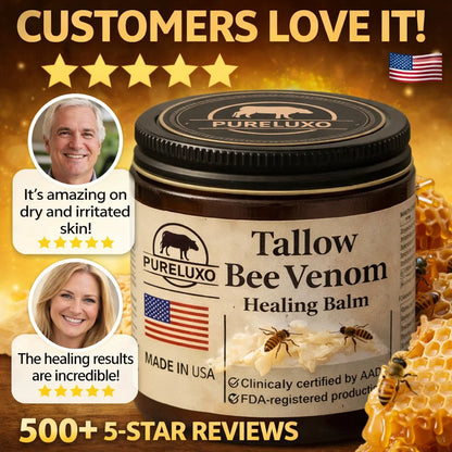 【70% OFF Ends Today】Pureluxo® 🐄Tallow Bee Venom Healing Balm（Targets Bumps, Wrinkles & Stressed Skin — Without Steroids）