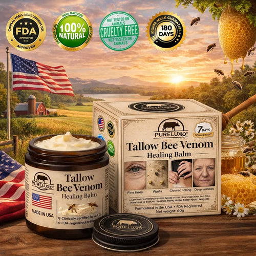 【80% OFF Ends Today】Pureluxo® 🐄Tallow Bee Venom Healing Balm（Targets Bumps, Wrinkles & Stressed Skin — Without Steroids）